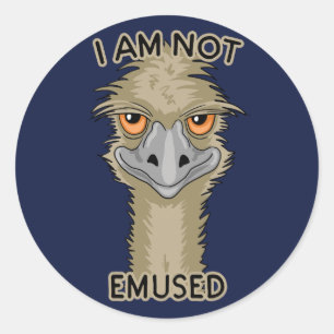 Adesivo Redondo Eu Não Estou Embutido Engraçado Emu Pun