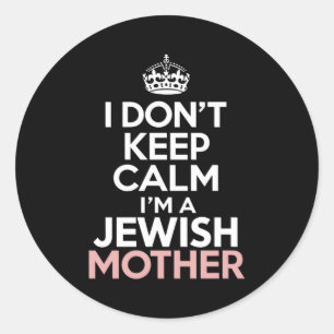 Adesivo Redondo Eu Não Fico Calma Sou Uma Mãe Judia Hanukkah _1