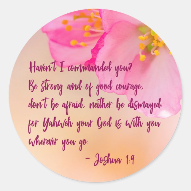 Adesivo Redondo Eu Não Lhe Chamei Christian Floral? (Frente)