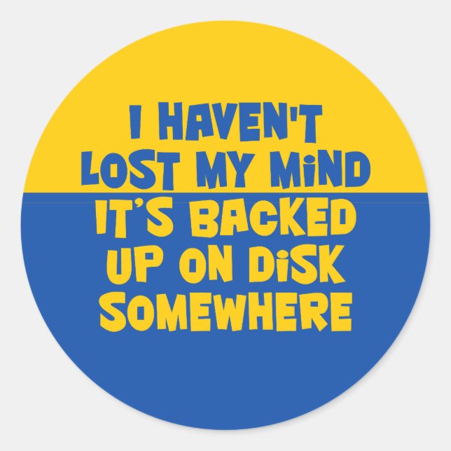 Adesivo Redondo Eu não perdi a cabeça. (Frente)