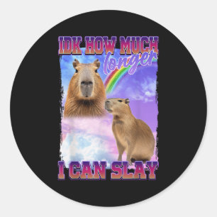 Adesivo Redondo Eu Não Sei Quanto Tempo Eu Posso Jogar Capybara