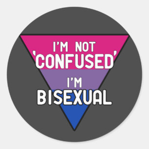 Adesivo Redondo Eu não sou confuso, mim sou bissexual