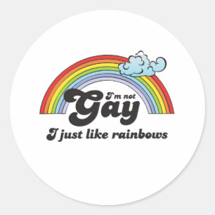 Adesivo Redondo Eu não sou gay escuro