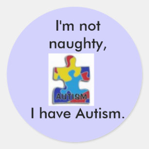 Adesivo Redondo Eu não sou impertinente, mim estou com o autismo.