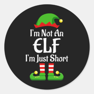 Adesivo Redondo Eu Não Sou Uma Família Elf Pjs De Natal Que Corres