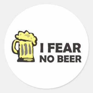 Adesivo Redondo Eu não temo nenhuma cerveja, caneca de formação