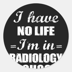 Adesivo Redondo Eu não tenho nenhuma vida onde eu estou na escola