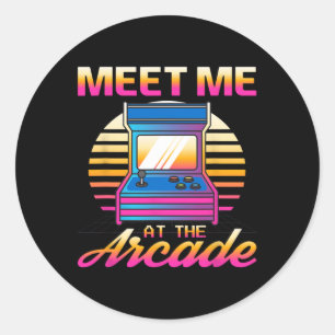 Adesivo Redondo Eu No Jogo De Vídeo Retro Do Arcade Gamer Vaporwav