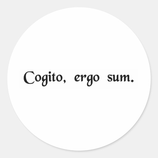 Adesivo Redondo Eu penso, conseqüentemente mim Am. (Frente)