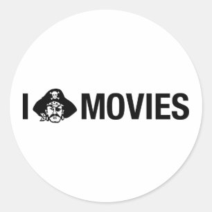 Adesivo Redondo eu pirateio filmes