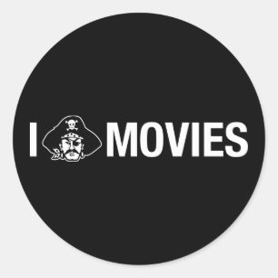 Adesivo Redondo eu pirateio filmes