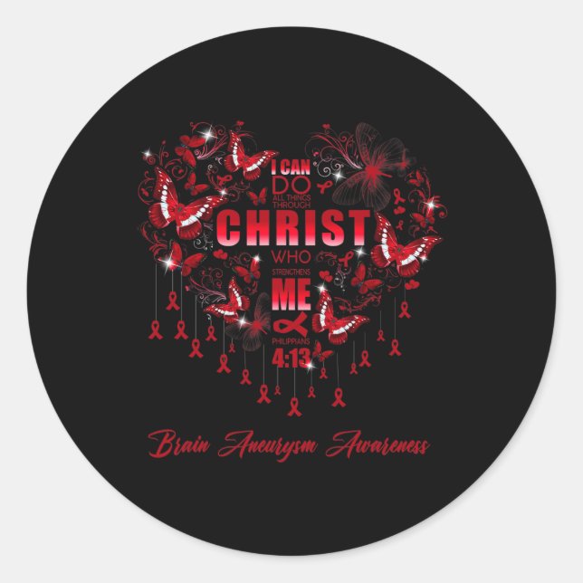 Adesivo Redondo Eu Posso Fazer Tudo Causando Consciência Do Aneuri (Frente)