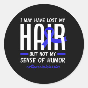 Adesivo Redondo Eu Posso Ter Perdido Meu Cabelo Mas Não Minha Alop