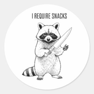 Adesivo Redondo Eu Preciso De Snacks De Dia de as Bruxas engraçado