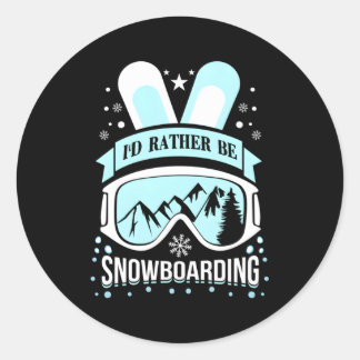 Adesivo Redondo Eu Preferencialmente Estar Snowboard Snowboard