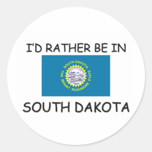 Adesivo Redondo Eu preferencialmente estaria em South Dakota
