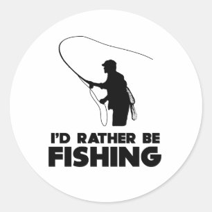 Adesivo Redondo Eu preferencialmente estaria pescando