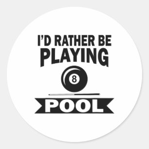 Adesivo Redondo Eu Preferencialmente Jogando Piscina Engraçado Pis