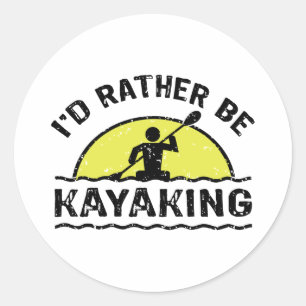 Adesivo Redondo Eu preferencialmente Kayaking