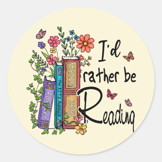 Adesivo Redondo Eu Preferencialmente Lendo (Frente)