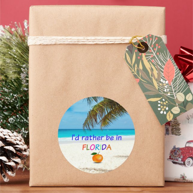 Adesivo Redondo Eu Preferencialmente na Flórida (Feriado)