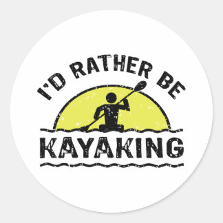 Adesivo Redondo Eu preferencialmente ser Kayaking