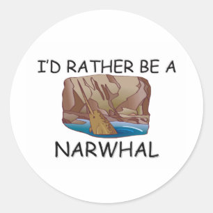 Adesivo Redondo Eu preferencialmente seria um Narwhal
