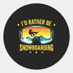 Adesivo Redondo Eu Preferencialmente Snowboard Winter Sports Snowb