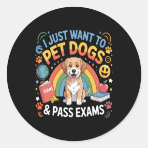 Adesivo Redondo Eu Quero Acariciar Cachorros P Exames De Volta À E