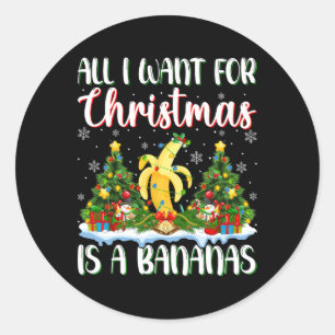 Adesivo Redondo Eu Quero O Natal É Uma Luz De Árvore De Banana Xma