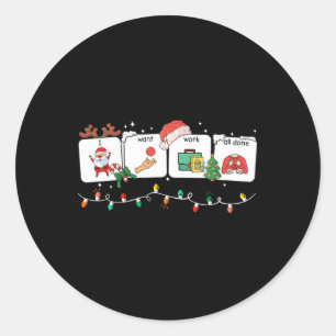 Adesivo Redondo Eu Quero Trabalhar Todos Os Sinais Feitos Falar Id