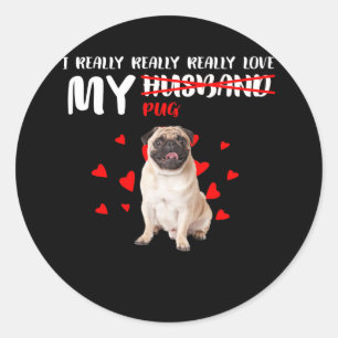 Adesivo Redondo Eu realmente amo meu cachorro