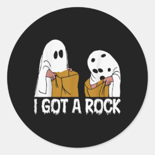 Adesivo Redondo Eu Recebi Uma Pedra Fantasma Assustador Halloween