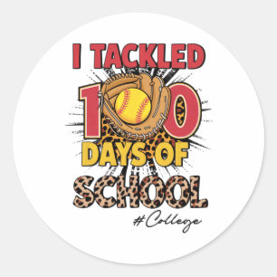 Adesivo Redondo Eu Resolvi 100 Dias De Faculdade De Leopard Kid