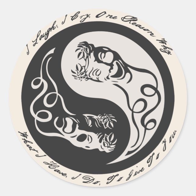 Adesivo Redondo Eu Rindo, Eu Choro (Frente)