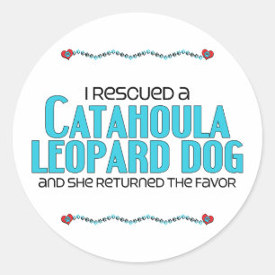 Adesivo Redondo Eu salvei um cão do leopardo de Catahoula (o cão