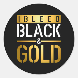 Adesivo Redondo Eu sangrava preto Dourado escuro