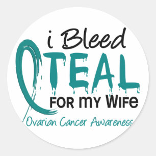 Adesivo Redondo Eu sangro a cerceta para meu câncer de ovário da