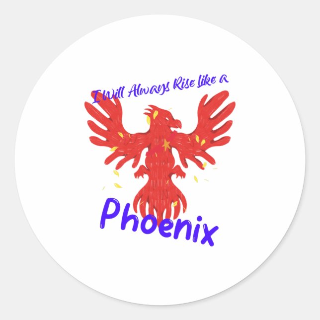 Adesivo Redondo Eu sempre errei como uma Phoenix (Frente)