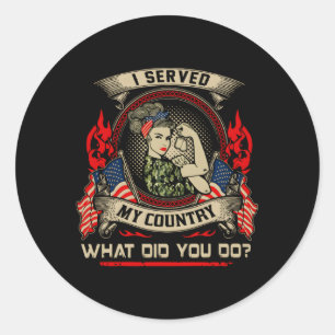 Adesivo Redondo Eu Servi O Meu País Que Você Fez