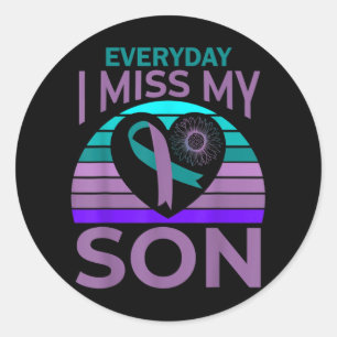 Adesivo Redondo Eu Sinto Falta Do Meu Filho Coração Sensação De Su