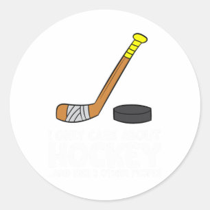 Adesivo Redondo Eu Só Me Importo Com Hockey E Talvez Algo Como 3 P