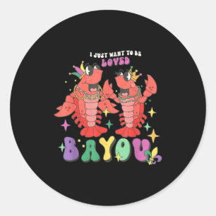 Adesivo Redondo Eu só quero casal de lagostim bayou mardi gras ama