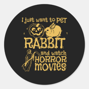 Adesivo Redondo Eu Só Quero Pet Rabbit E Halloween