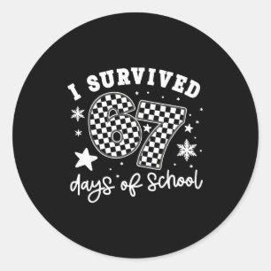 Adesivo Redondo Eu Sobrevivi 67 Dias De Alunos Professores 100