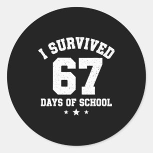 Adesivo Redondo Eu Sobrevivi 67 Dias De Alunos Professores 67