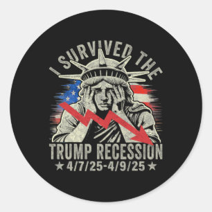 Adesivo Redondo Eu Sobrevivi À Recessão Trump 4 7 25 - 4 9 25 8