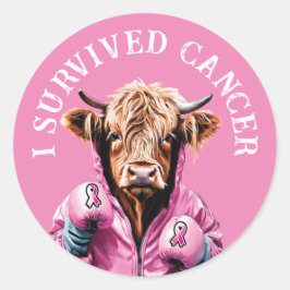 Adesivo Redondo Eu sobrevivi ao cancer do peito