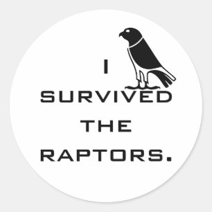 Adesivo Redondo Eu sobrevivi aos raptores