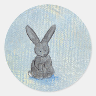 Adesivo Redondo Eu Sonho com Coelhos... diversão, pintura moderna 